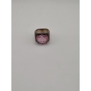 Vintage 925 Sterling Wide Pink Statement Ring Sz 7